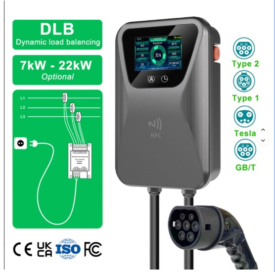 Wall-Mounted Home EV Charger with DLB