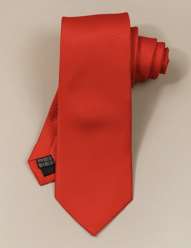 Men Diagonal Striped Tie - Red