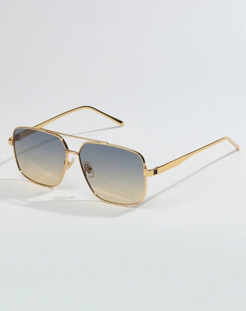 Men Tinted Lens Fashion Glasses - Gold