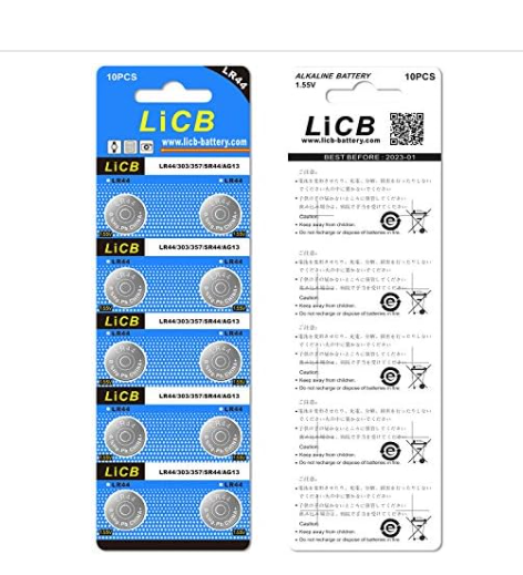 LiCB LR44 AG13 357 303 SR44 Battery 1.5V Button Coin Cell Batteries