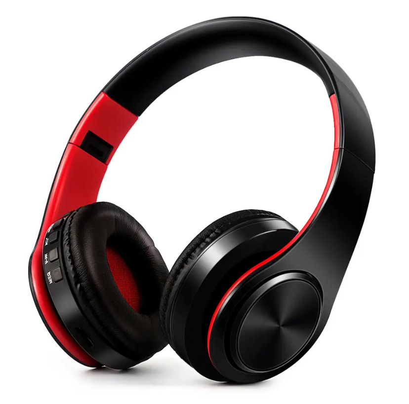 AYVVPII Lossless Player Bluetooth Headphones with Microphone Wireless Stereo Headset Music for Iphone Samsung Xiaomi mp3 Sports - Black Red