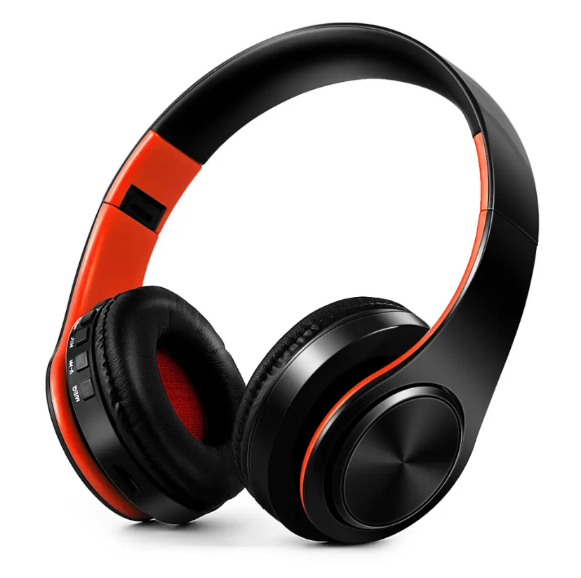 AYVVPII Lossless Player Bluetooth Headphones with Microphone Wireless Stereo Headset Music for Iphone Samsung Xiaomi mp3 Sports - Black Orange
