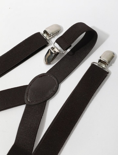 [sc2302135287047342] Men Solid Suspenders - Brown/ one-size