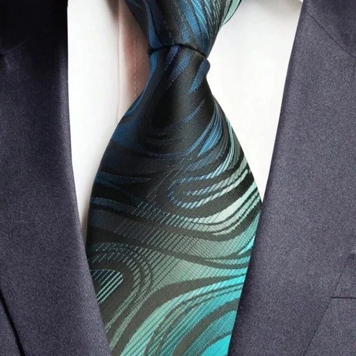 Men Graphic Pattern Fashion Tie - Green Multicolor