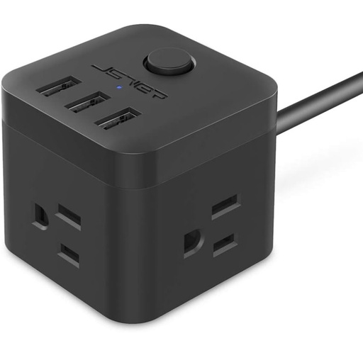 [0118] JSVER Power Cube 3 Outlet 3 USB-A Ports, 4.92 Ft Extension Cord (Black)